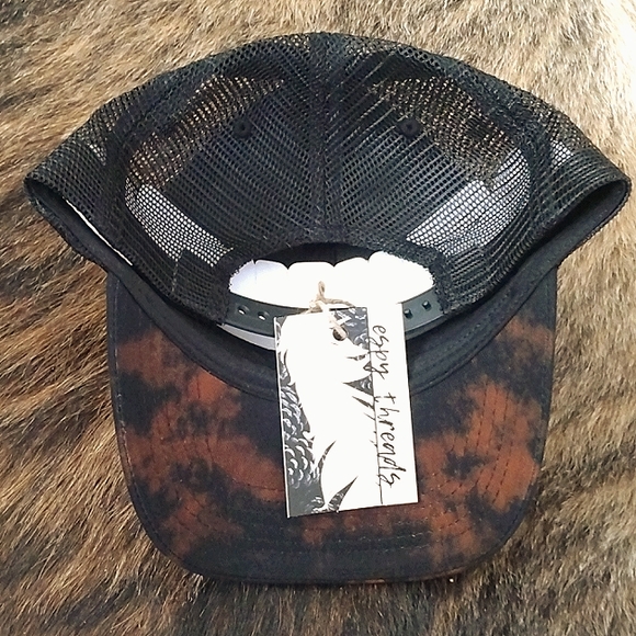 Custom Om (Aum) Lotus Mandala Bleach Dye Hat - Picture 2 of 2